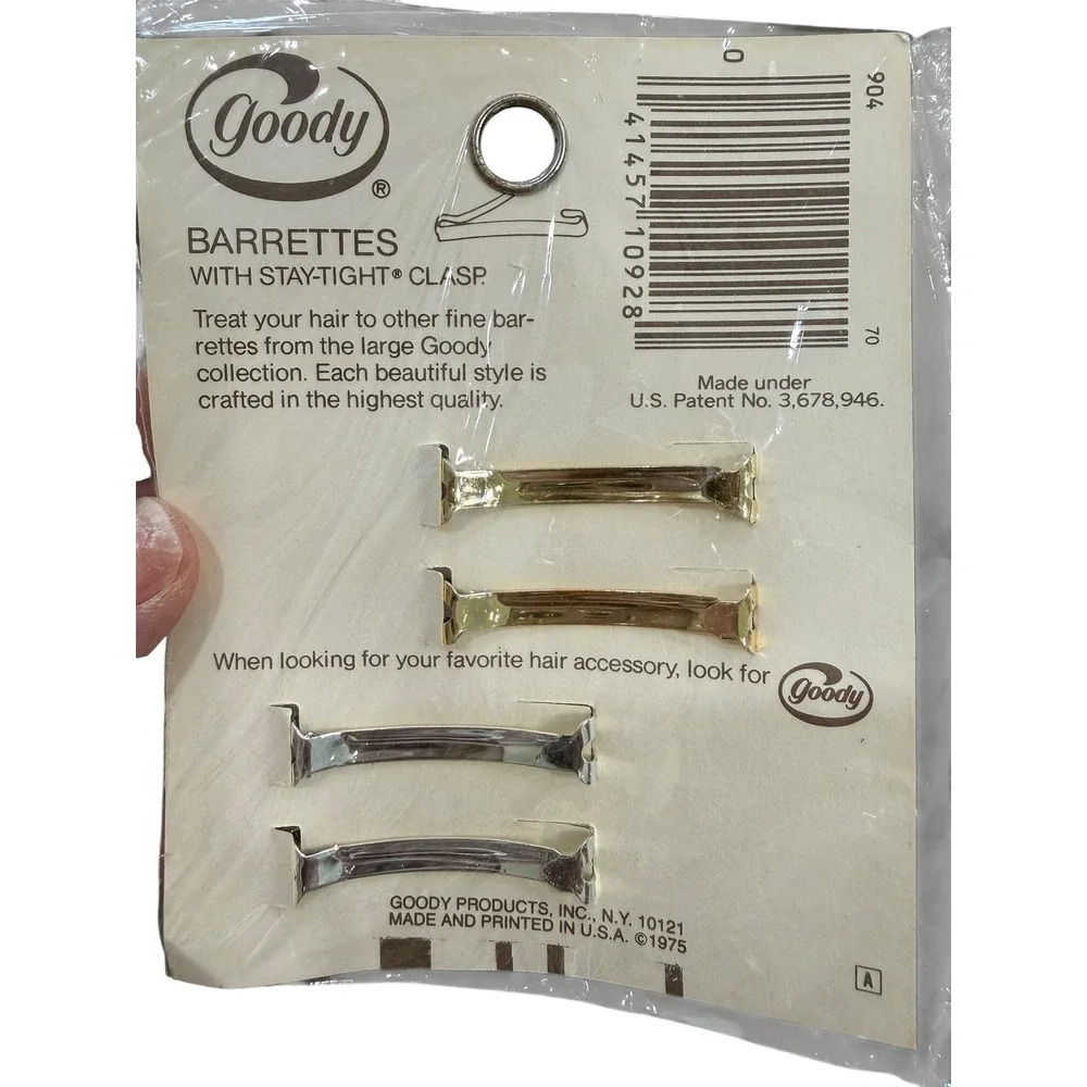 Vintage 1975 Goody Stay Tight Barrettes NOS 8 Packs 32 Hair Clips Made USA